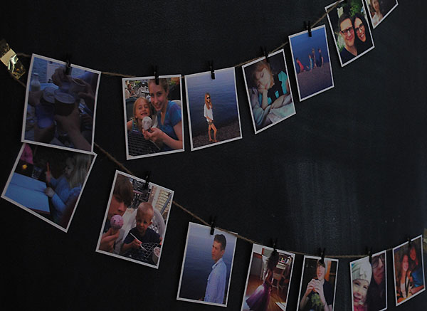 a bunting made from Instagram photos