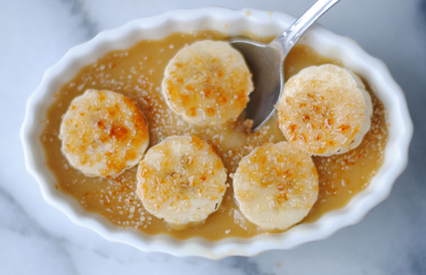 butterscotch with bananas bruleed