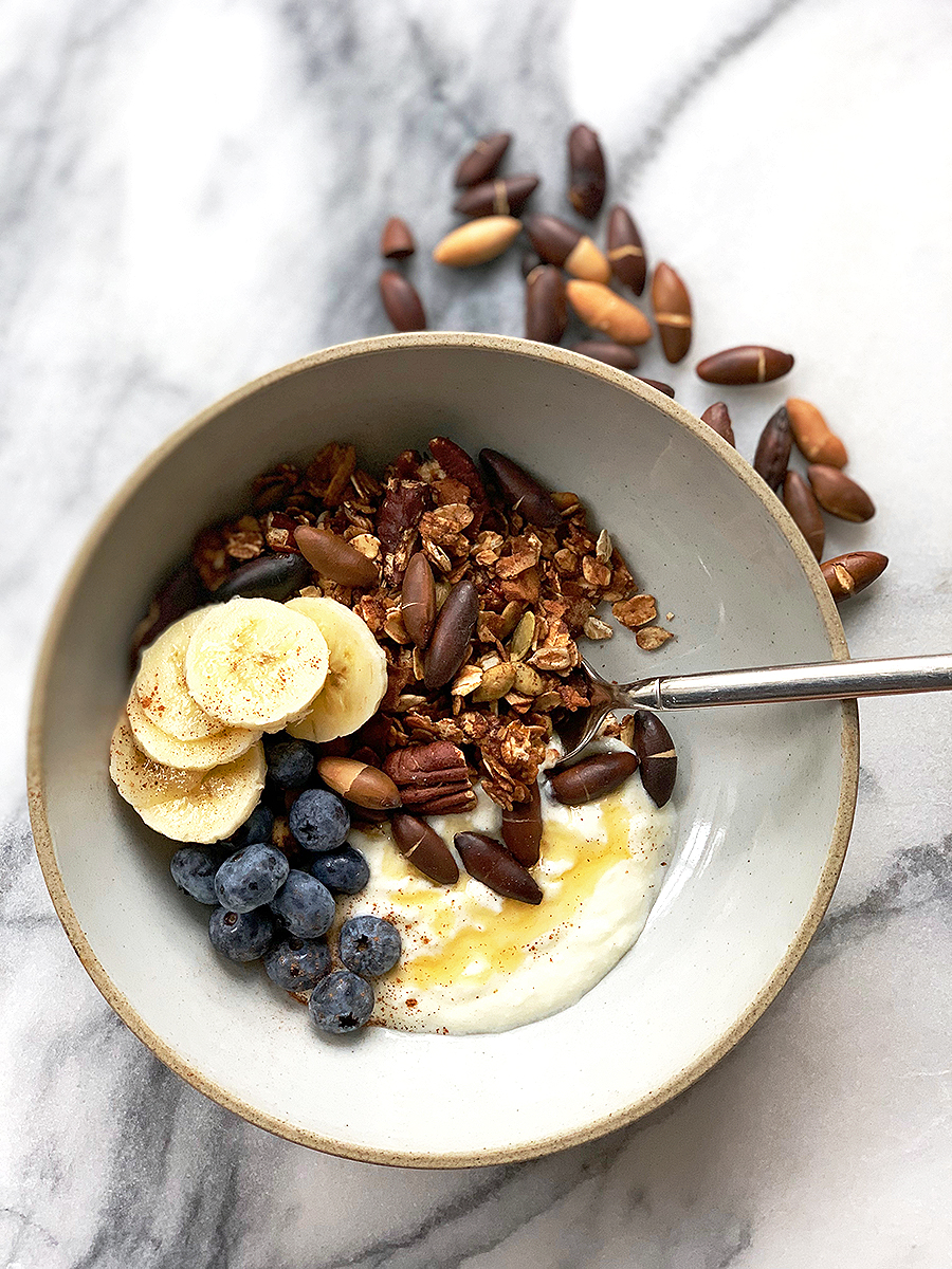 crunchy granola with oats, nuts, and seeds