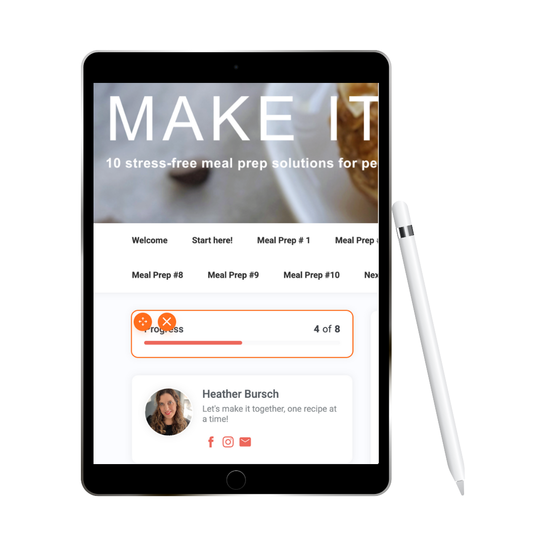 tablet with picture of Make It Easy course on screen